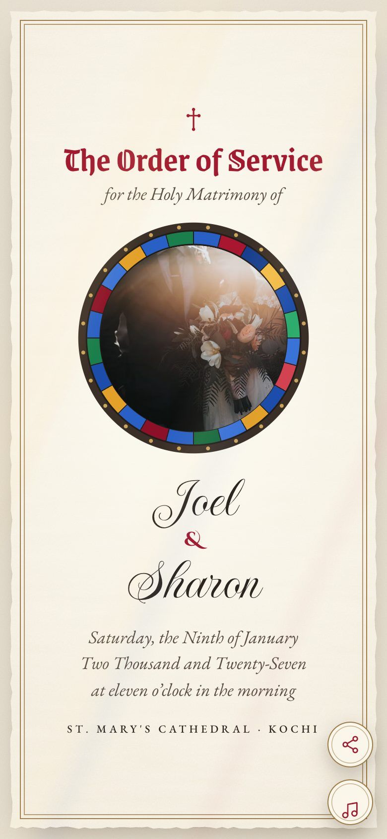 Grace invitation website on a phone