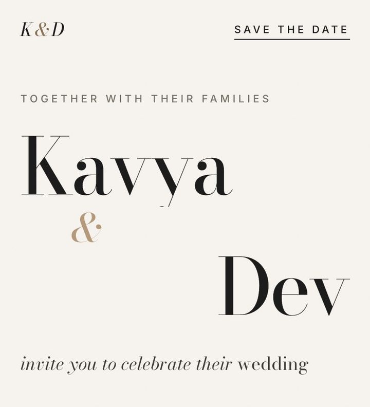 Linen wedding invitation website on a phone