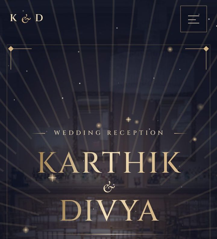 Midnight Gala wedding invitation website on a phone