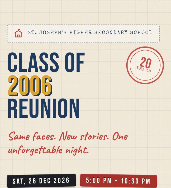 Yearbook reunion invitation website on a phone